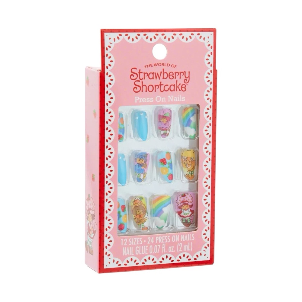 NEW Strawberry Shortcake Rainbow Characters 24 Press On Nails